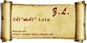 Zámbó Lola névjegykártya